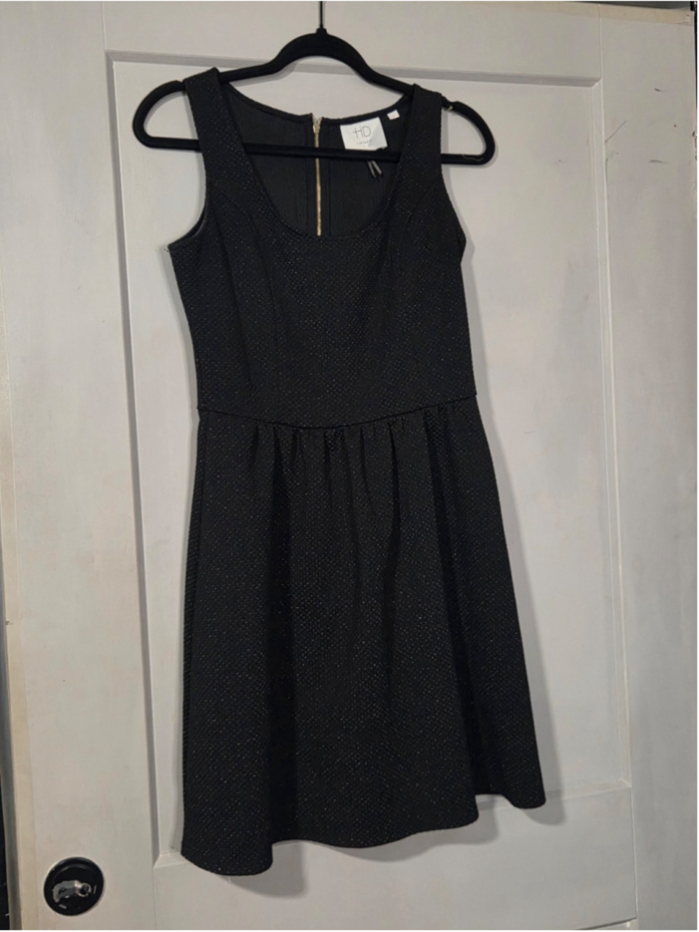 Anthropologie HD in Paris Black Sleeveless Dress / Top with Gold Zipper